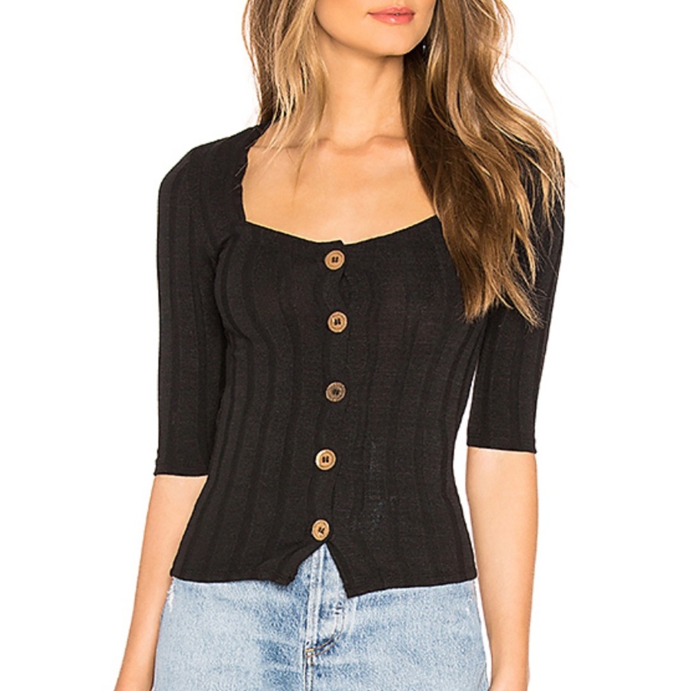 Free People Central Park Cardi in Black NWOT